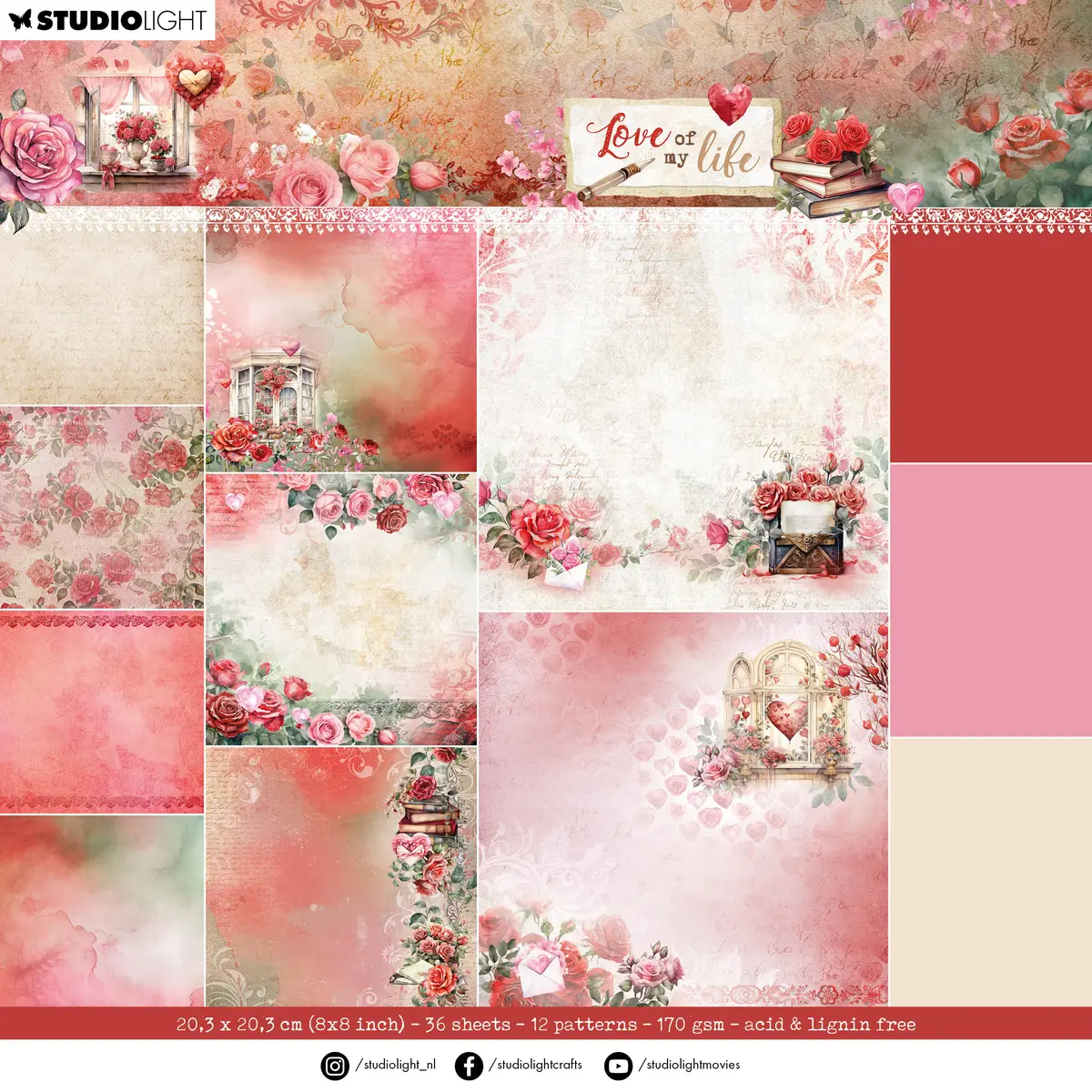 Sl Design Paper Pad Backgrounds Love Of My Life 36 Sh 1