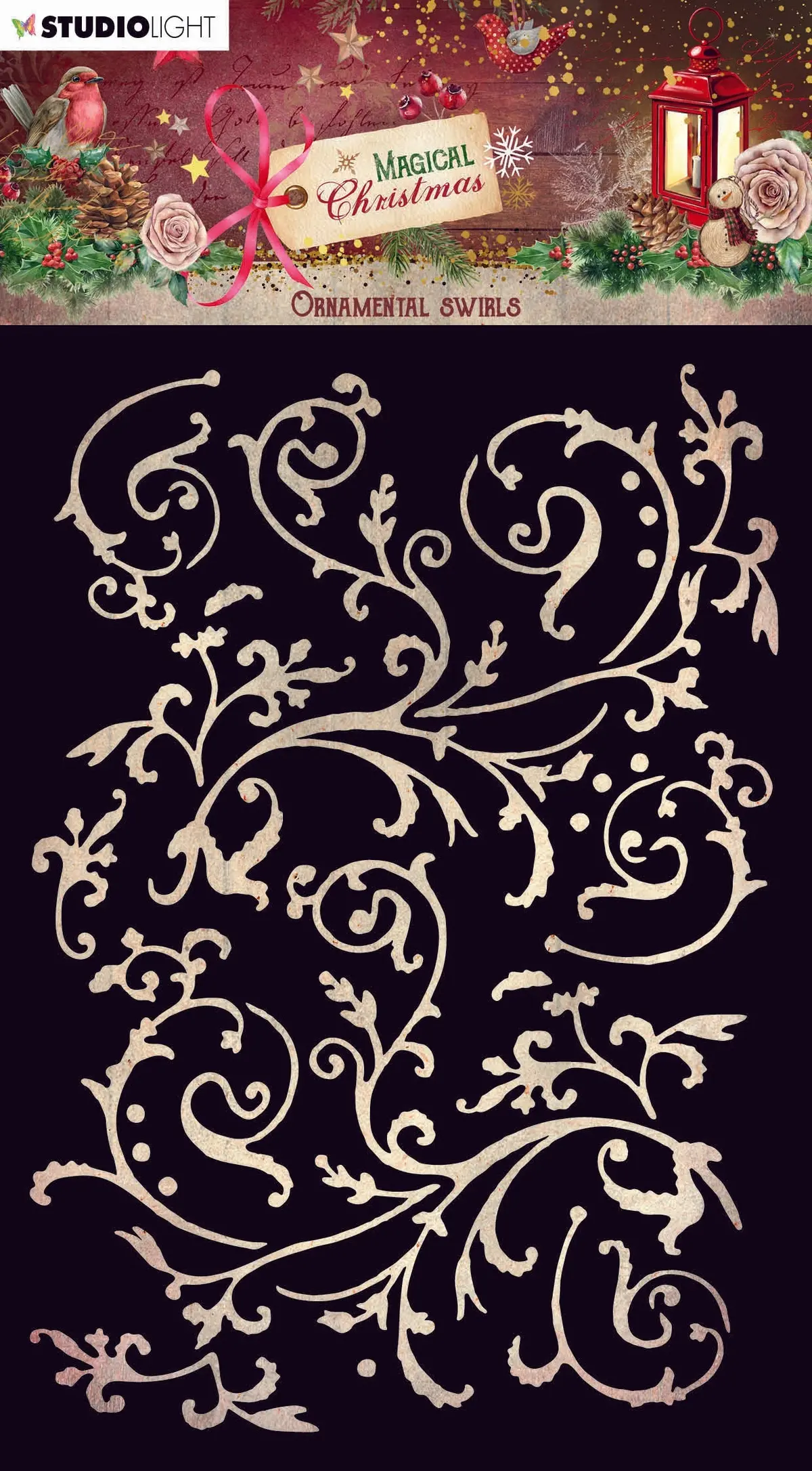 Sl Mask Ornamental Swirls Magical Christmas 105X148x1mm 1 Pc Nr.227 1