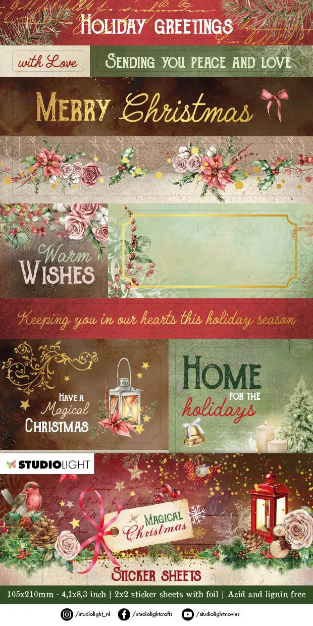 Sl Sticker Sheets 2X2 Sheets Magical Christmas 105X210x2mm 4 Sh Nr.13 1