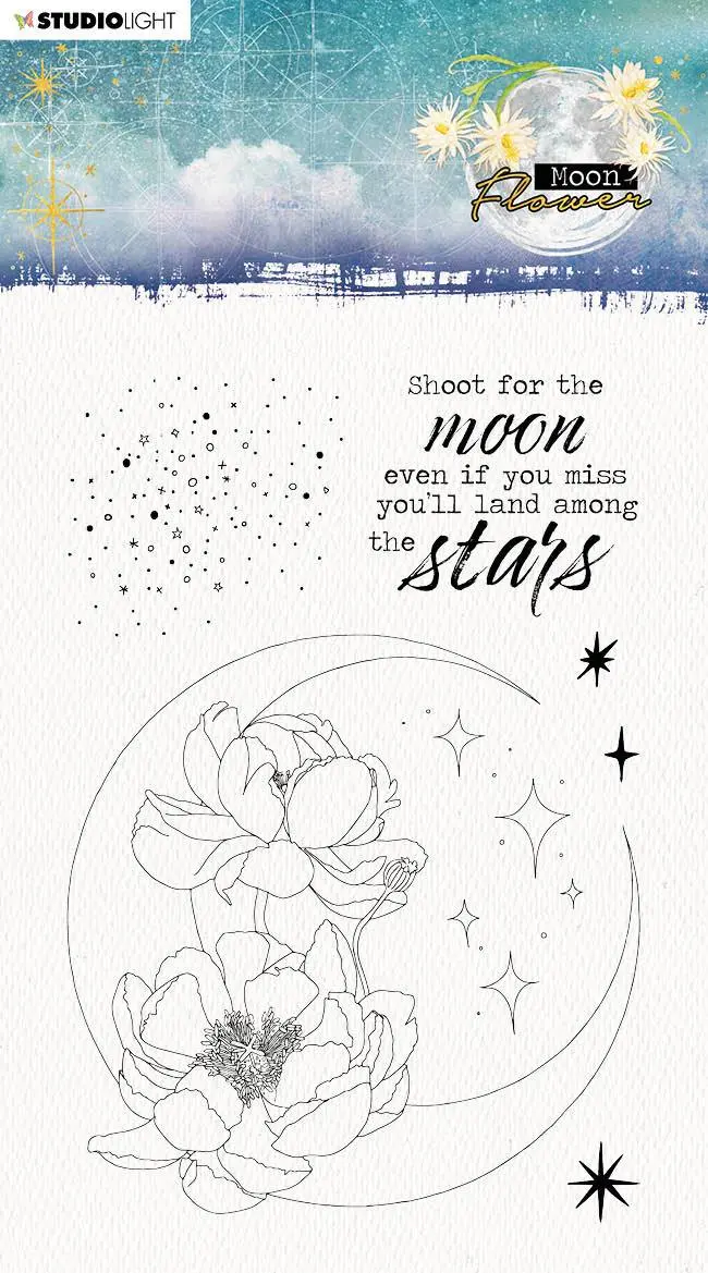 Sl Clear Stamp Shoot For The Moon Moon Flower Collection 105X148x3mm 1 Pc Nr.132 1
