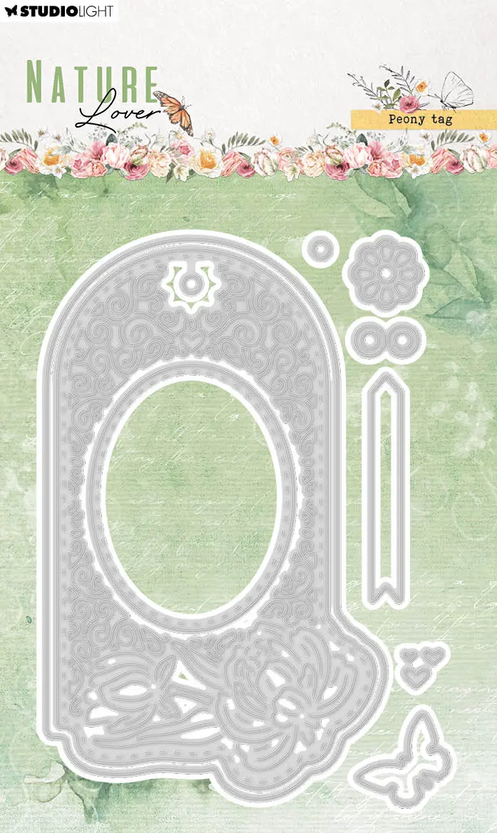 Sl Cutting Dies Peony Tag Nature Lover 95X134x1mm 9 Pc Nr.772 1