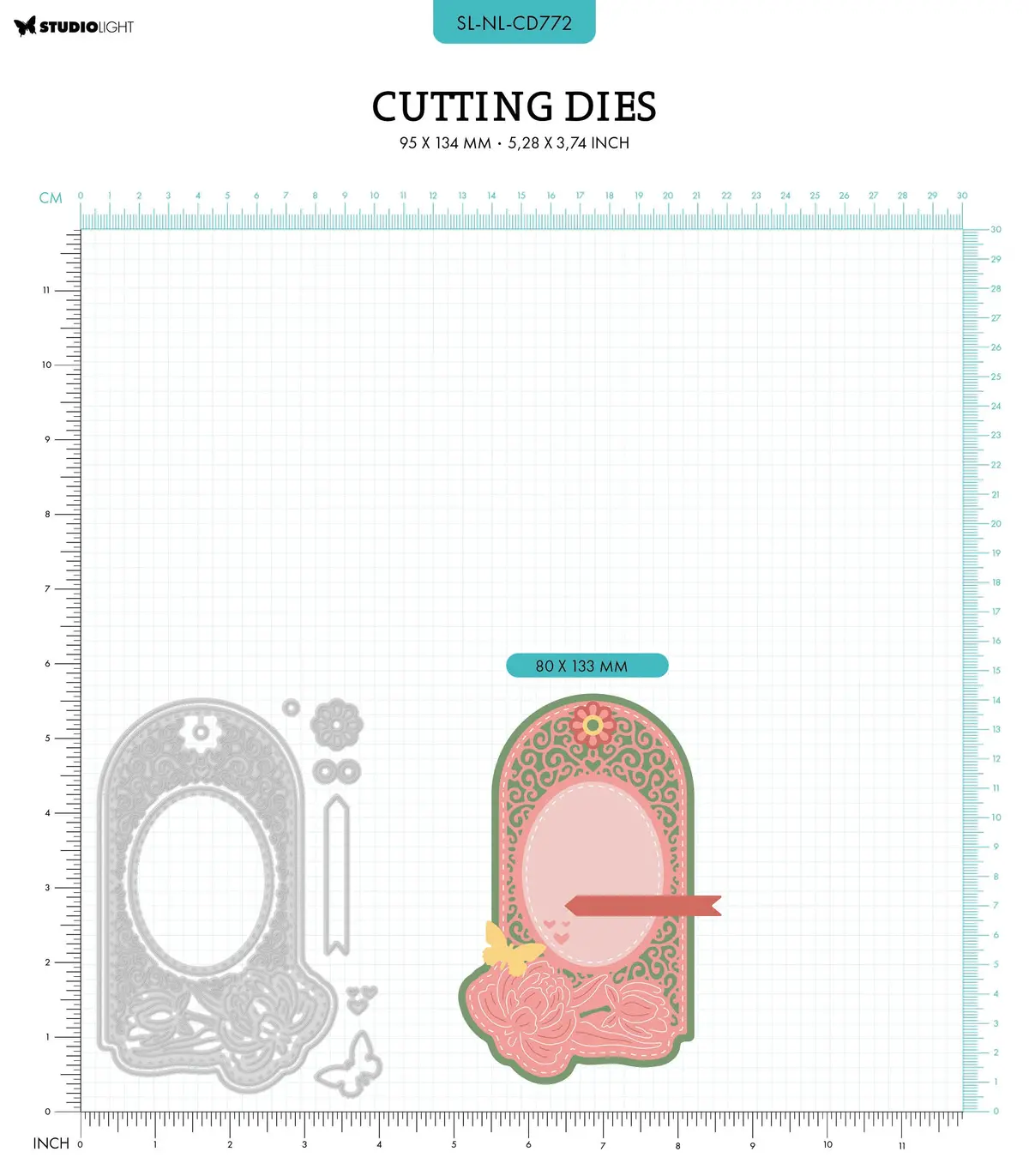 Sl Cutting Dies Peony Tag Nature Lover 95X134x1mm 9 Pc Nr.772 2