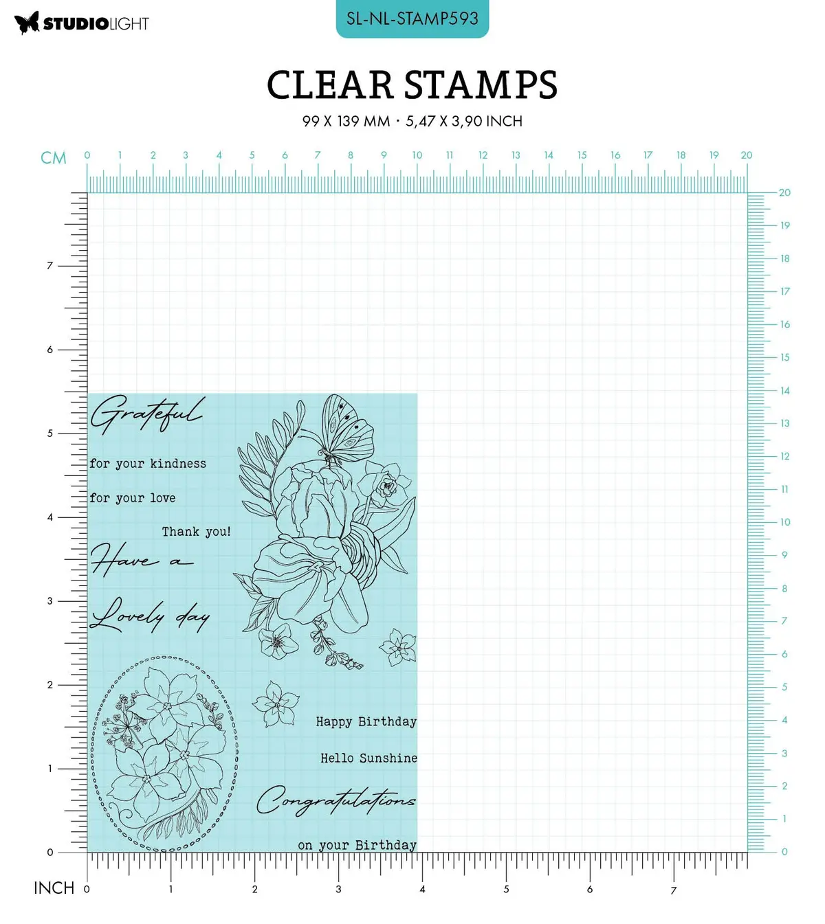Sl Clear Stamps Sentiments & Florals Nature Lover 99X139x3mm 14 Pc Nr.593 2