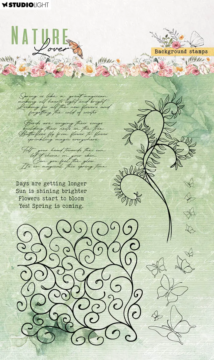 Sl Clear Stamps Background Stamps Nature Lover 99X139x3mm 6 Pc Nr.594 1