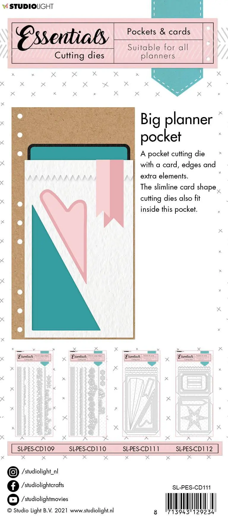 Sl Cutting Die Pocket And Label Heart Planner Essentials 125X235x1mm 1 Pc Nr.111 2