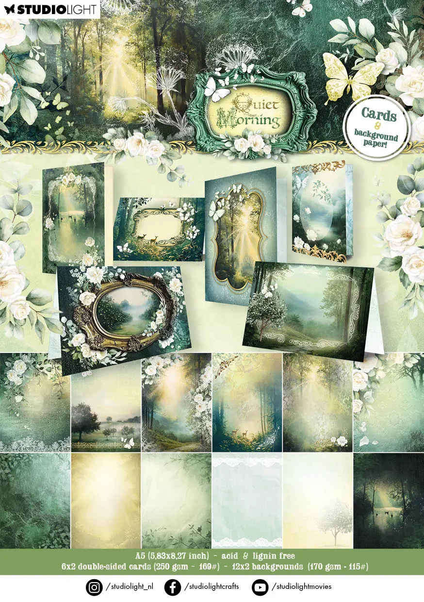 Sl Designer Paper Pad Cards & Backgrounds Quiet Morning 148X210x11mm 36 Sheets 1