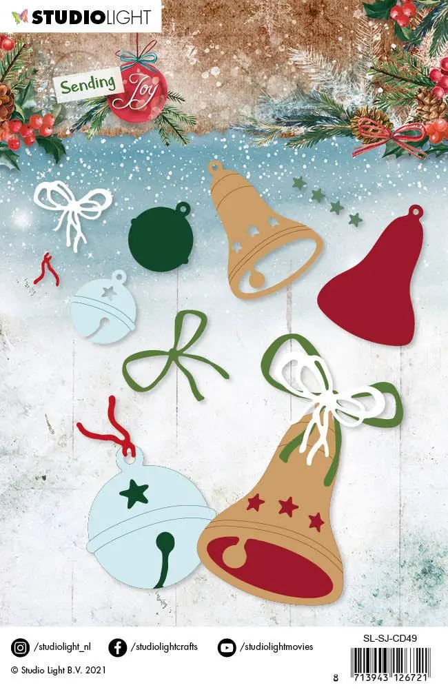 Sl Cutting Die Christmas Bells Sending Joy 105X130mm Nr.49 2