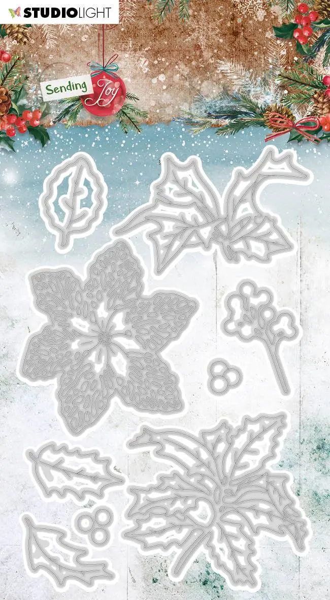 Sl Cutting Die Holly/Berries Sending Joy 97X147mm Nr.50 1