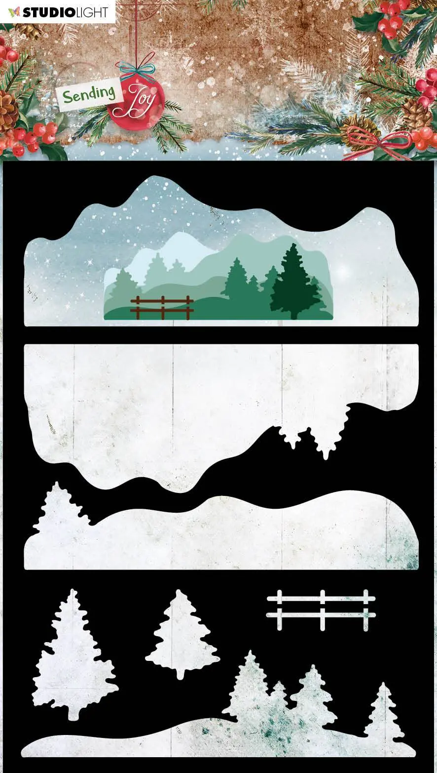 Sl Mask Layered Winter Landscape Sending Joy 148X210mm Nr.33 1