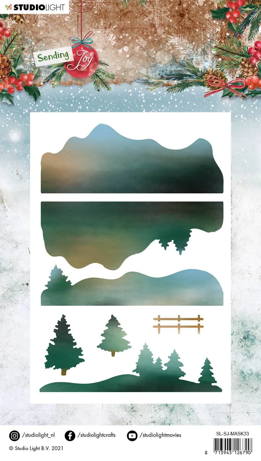 Sl Mask Layered Winter Landscape Sending Joy 148X210mm Nr.33 2