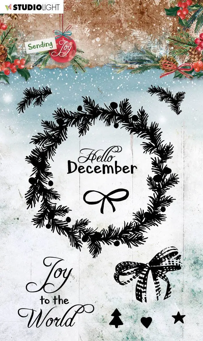 Sl Clear Stamp Christmas Wreath Sending Joy 105X148mm Nr.55 1