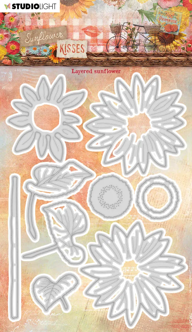 Sl Cutting Dies Layered Sunflower Sunflower Kisses 100X143x1mm 9 Pc Nr.527 1