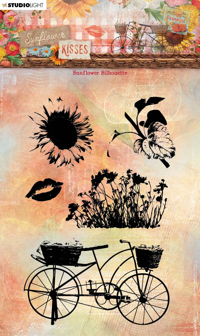 Sl Clear Stamp Sunflower Silhouette Sunflower Kisses 89X135x3mm 5 Pc Nr.439 1