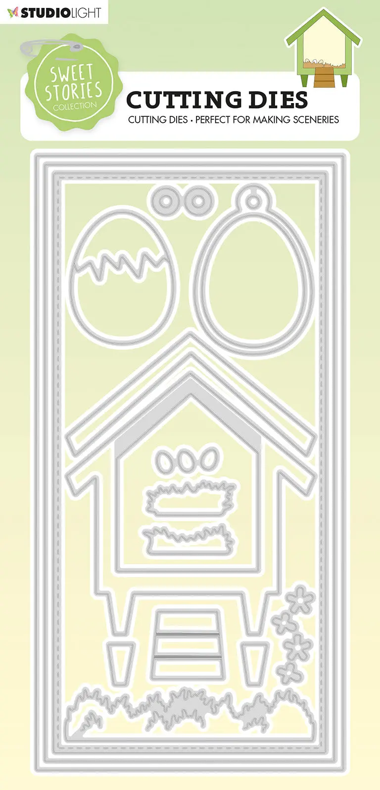 Ss Cutting Die Henhouse Sweet Stories 130X270x1mm 17 Pc Nr.207 1