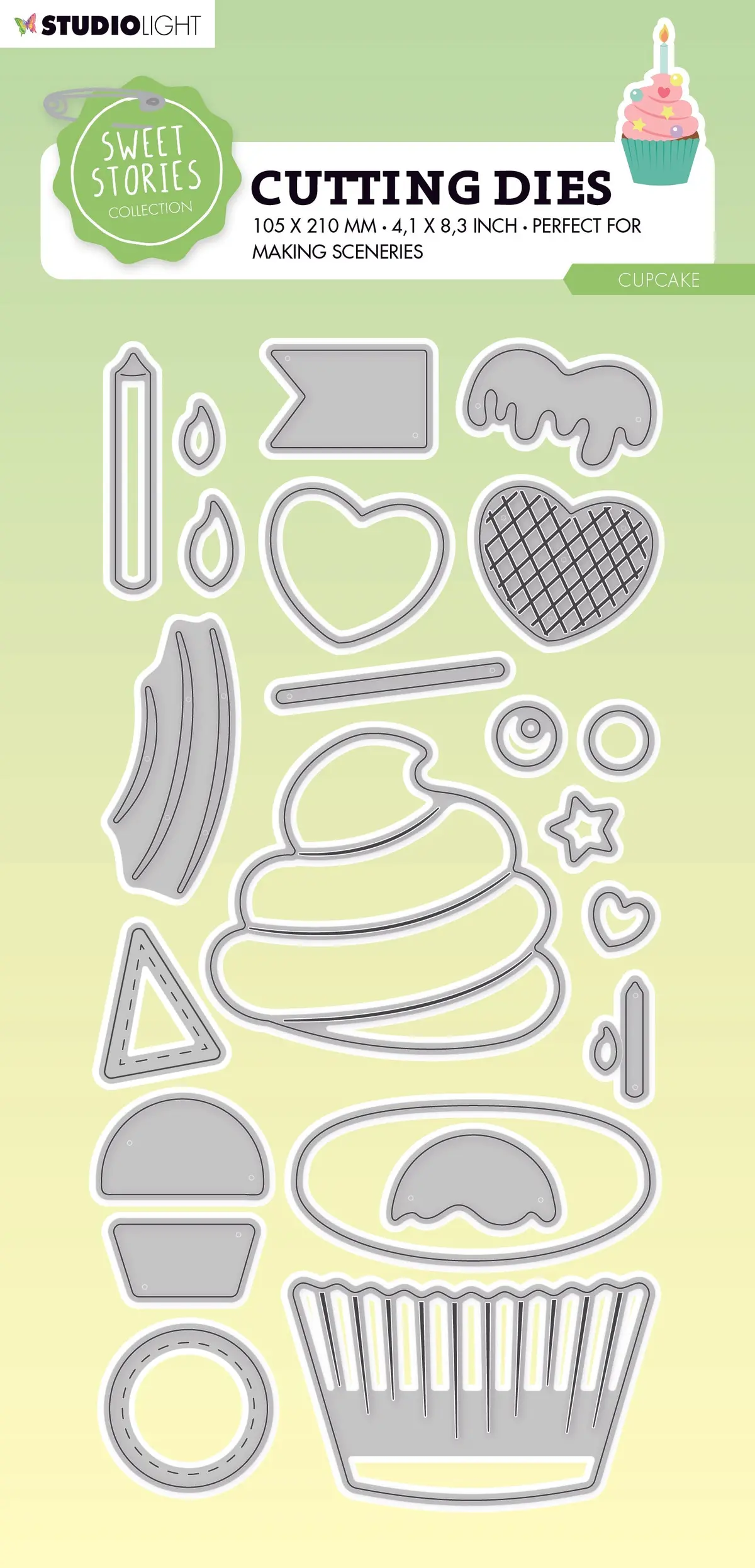 Sl Cutting Die Cupcake Sweet Stories 105X210x1mm 14 Pc Nr.510 1