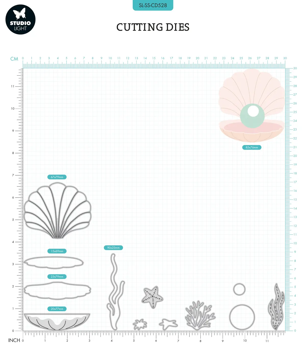 Sl Cutting Die Sea Shell Sweet Stories 105X210x1mm 12 Pc Nr.528 2
