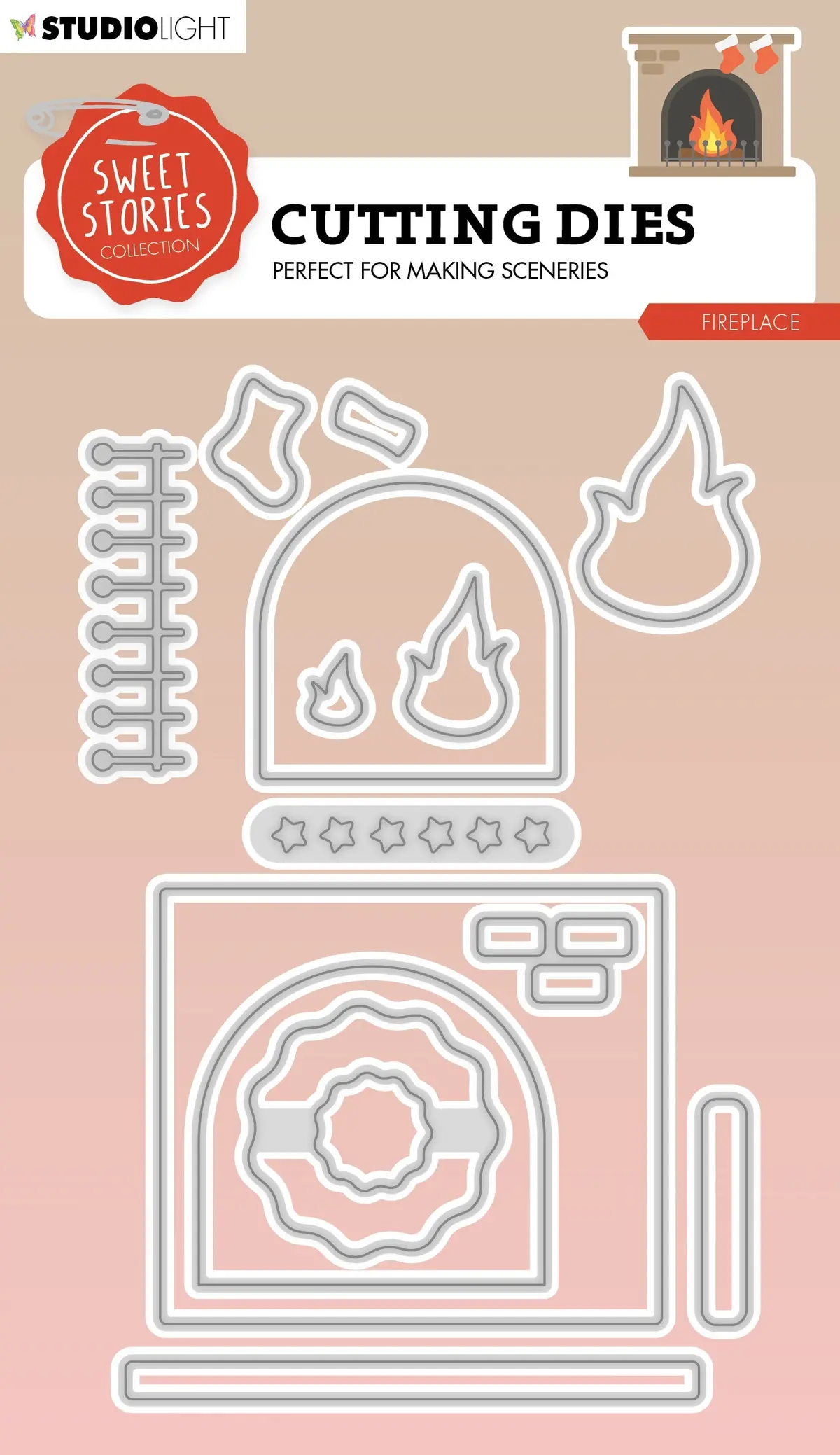 Sl Cutting Die Fireplace Sweet Stories 152X98x1mm 15 Pc Nr.683 1