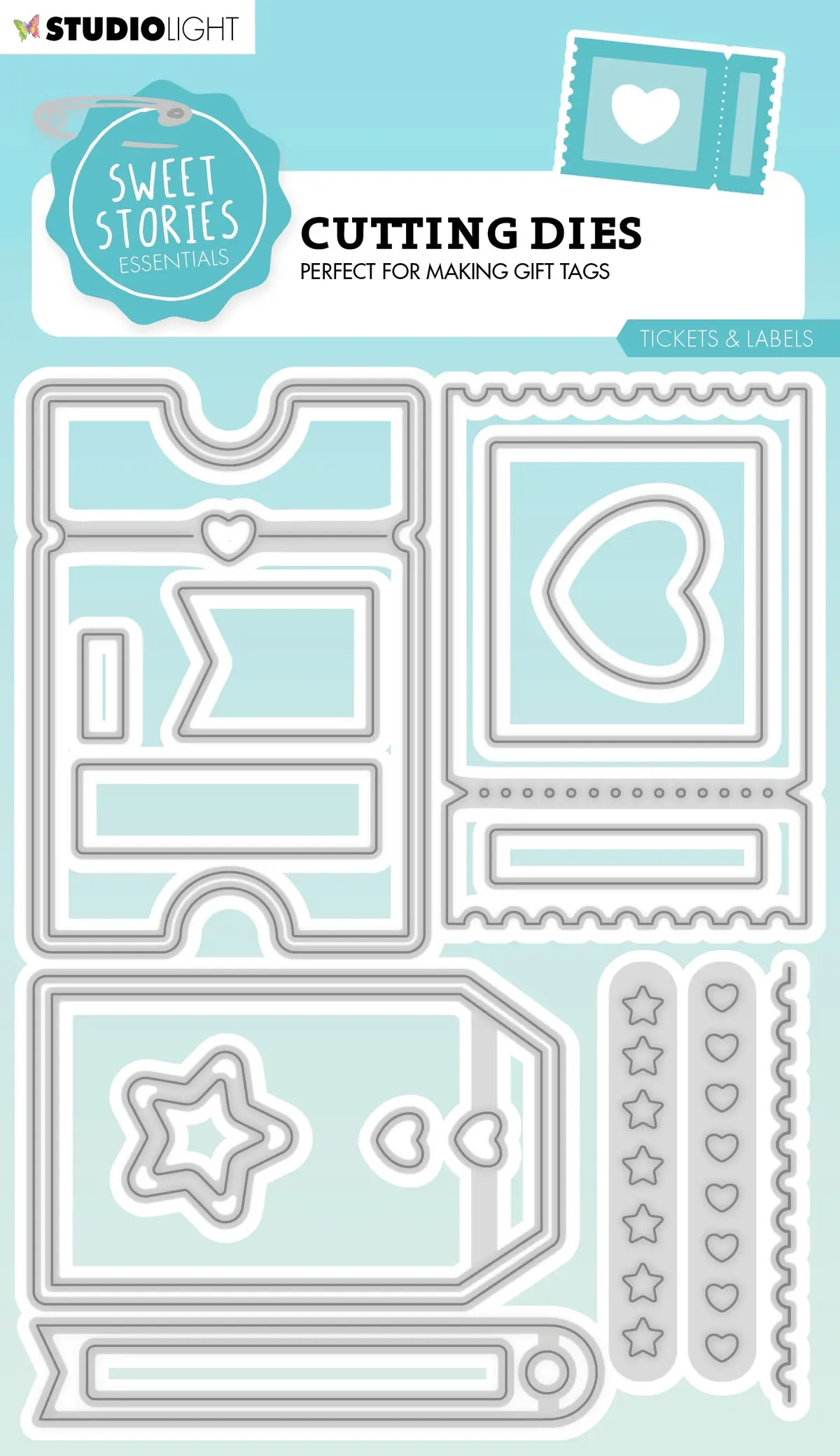Sl Cutting Die Tickets & Labels Sweet Stories 150X112x1mm 18 Pc Nr.685 1