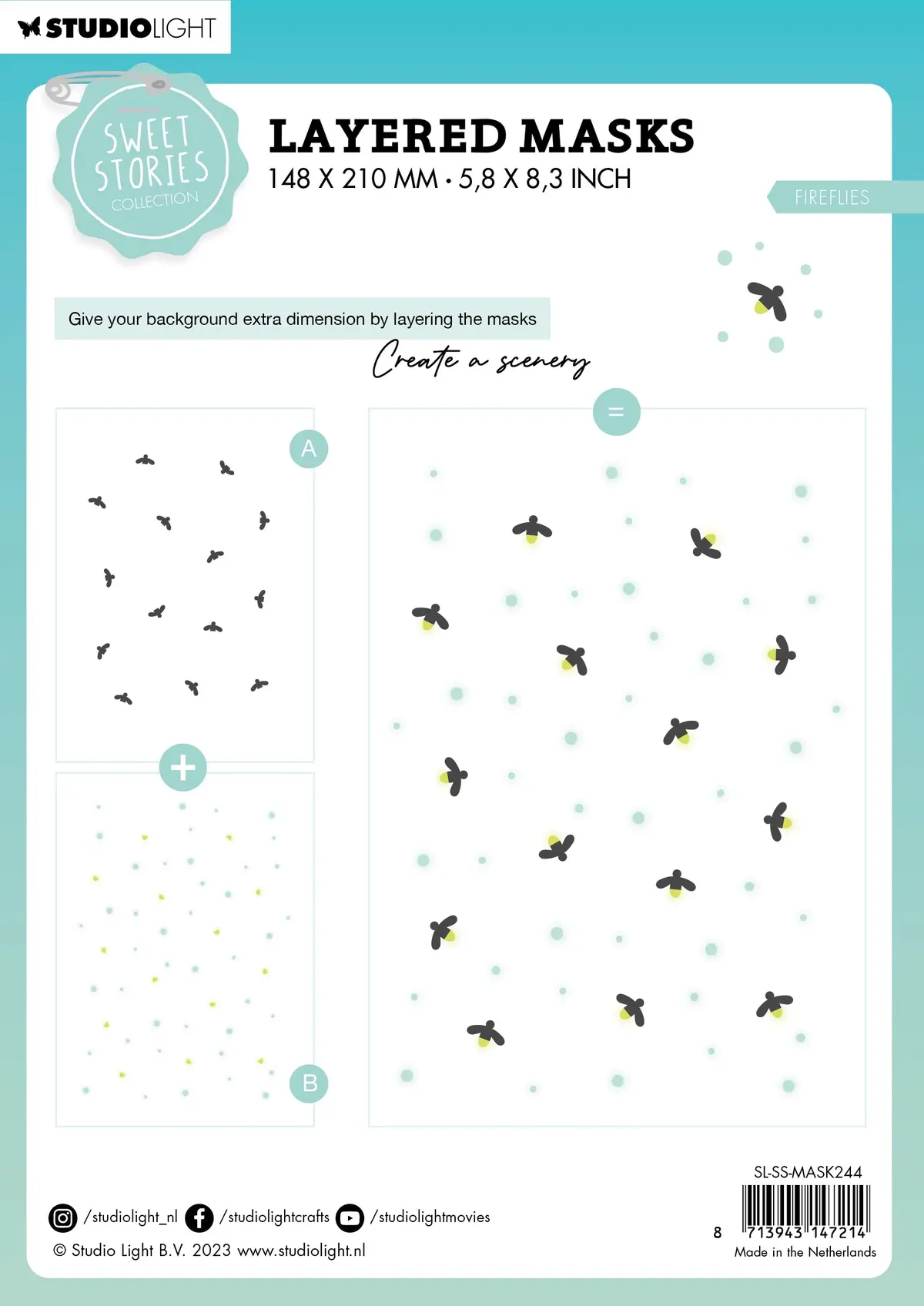 Sl Mask Fireflies Sweet Stories 150X210x1mm 1 Pc Nr.244 2