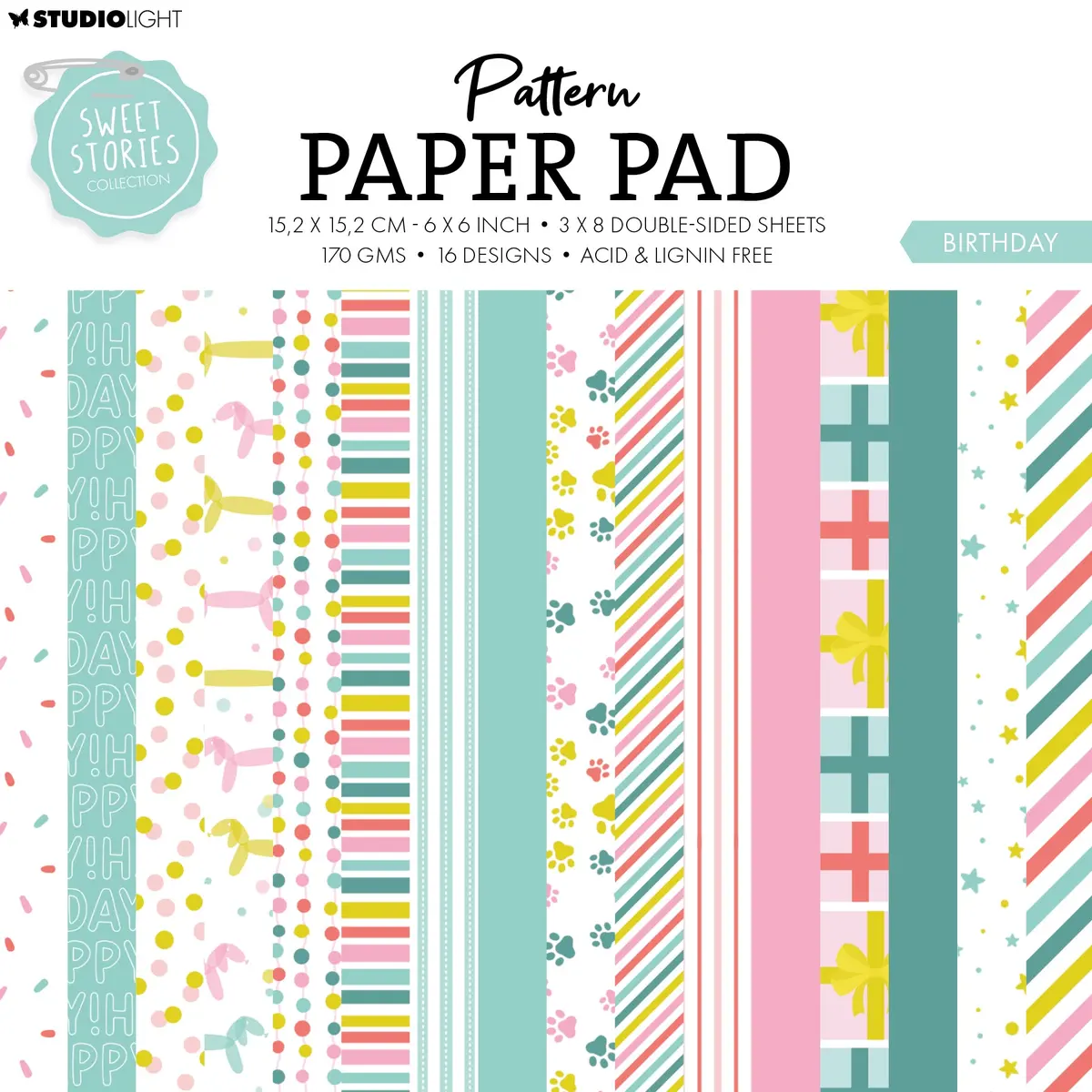 Sl Pattern Paper Pad Birthday Sweet Stories 24 Sh 1