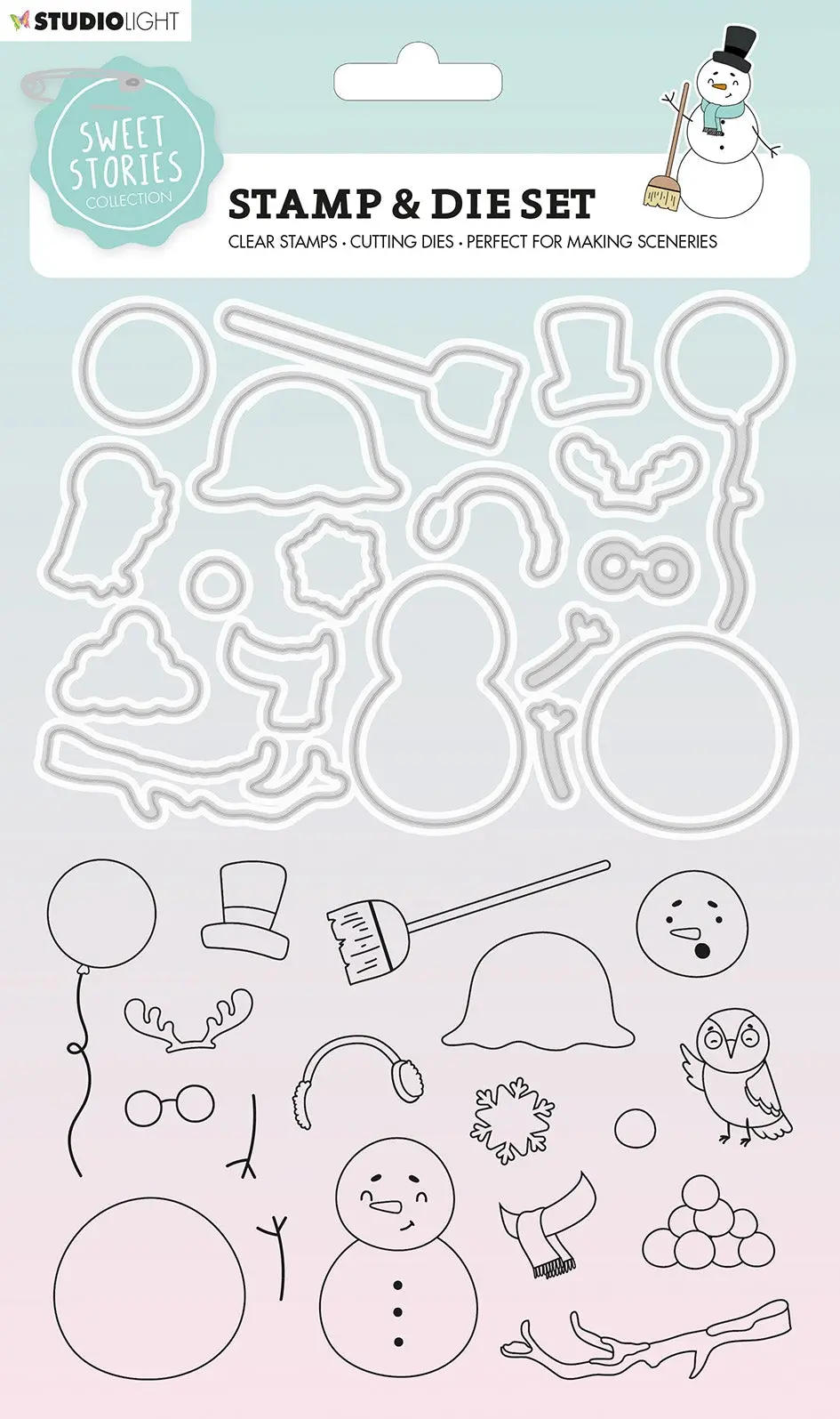 Ss Stamp & Cutting Die Snowman Sweet Stories 160X270x1mm 1 Pc Nr.19 1