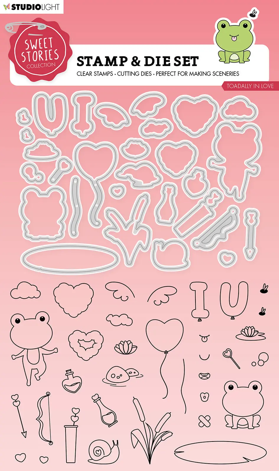 Sl Stamp & Cutting Die Toadally In Love Sweet Stories 154X213x1mm 62 Pc Nr.52 1