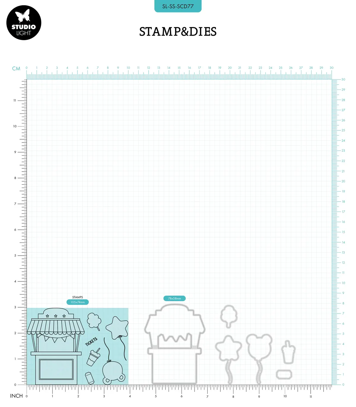 Sl Stamp & Die Theme Park Sweet Stories 14 Pc 2