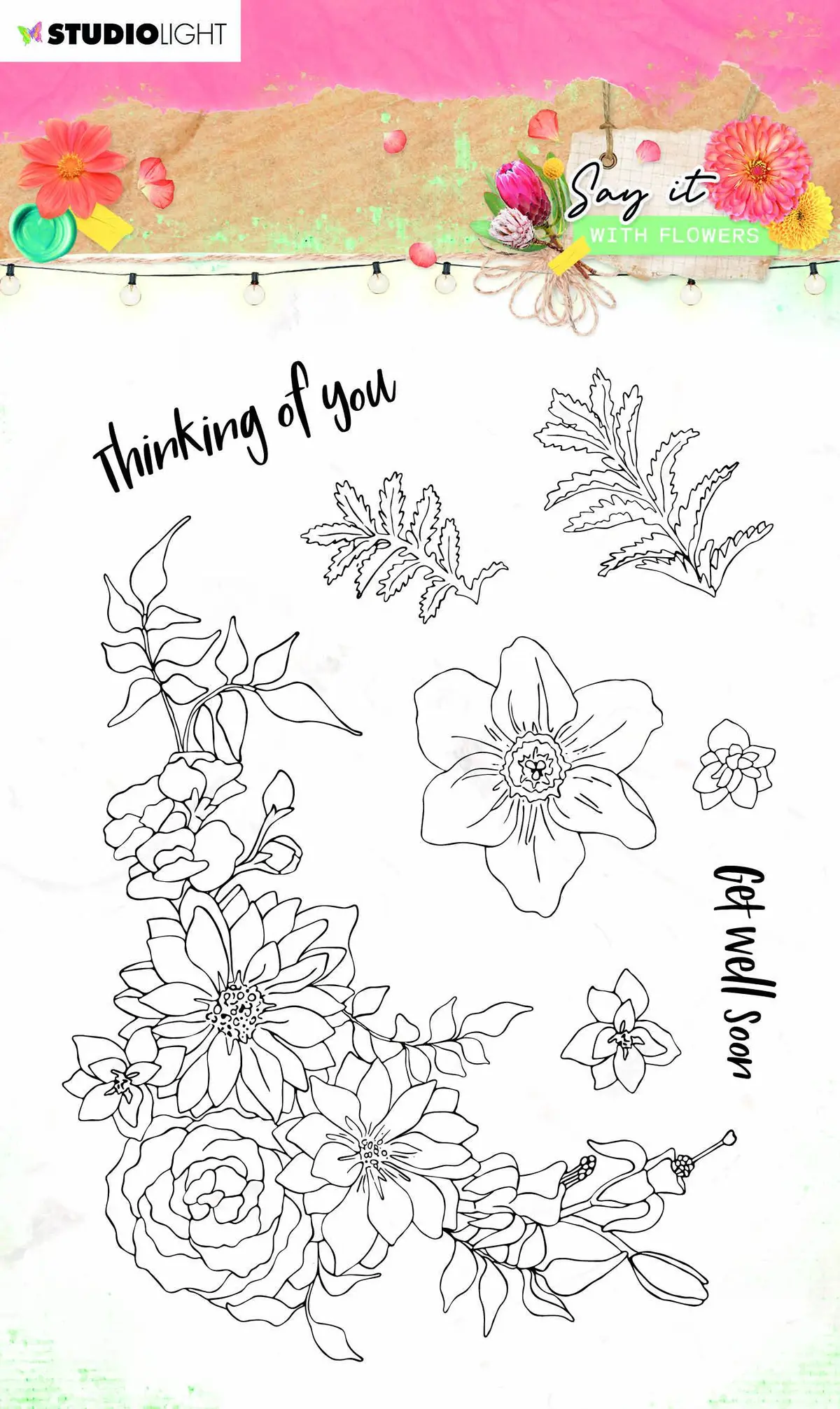 Clear Stamp Say It With Flowers 105X148mm Nr.525 1