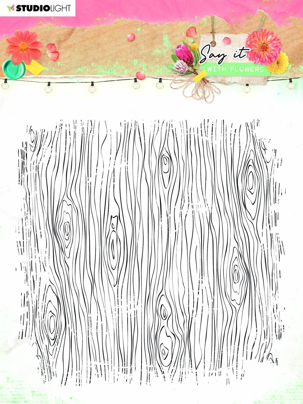 Clear Stamp Background Say It With Flowers 150X150mm Nr.529 1