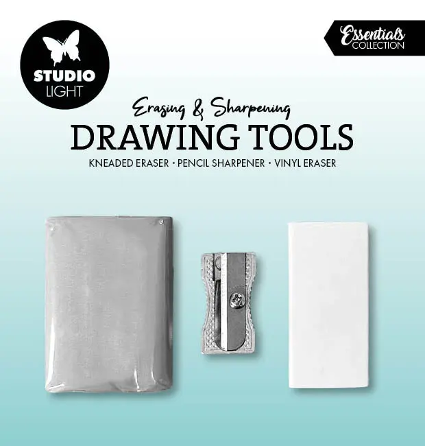 Sl Drawing Tools Kneaded & Vinyl Eraser, Sharpener Essentials 3 Pieces 1