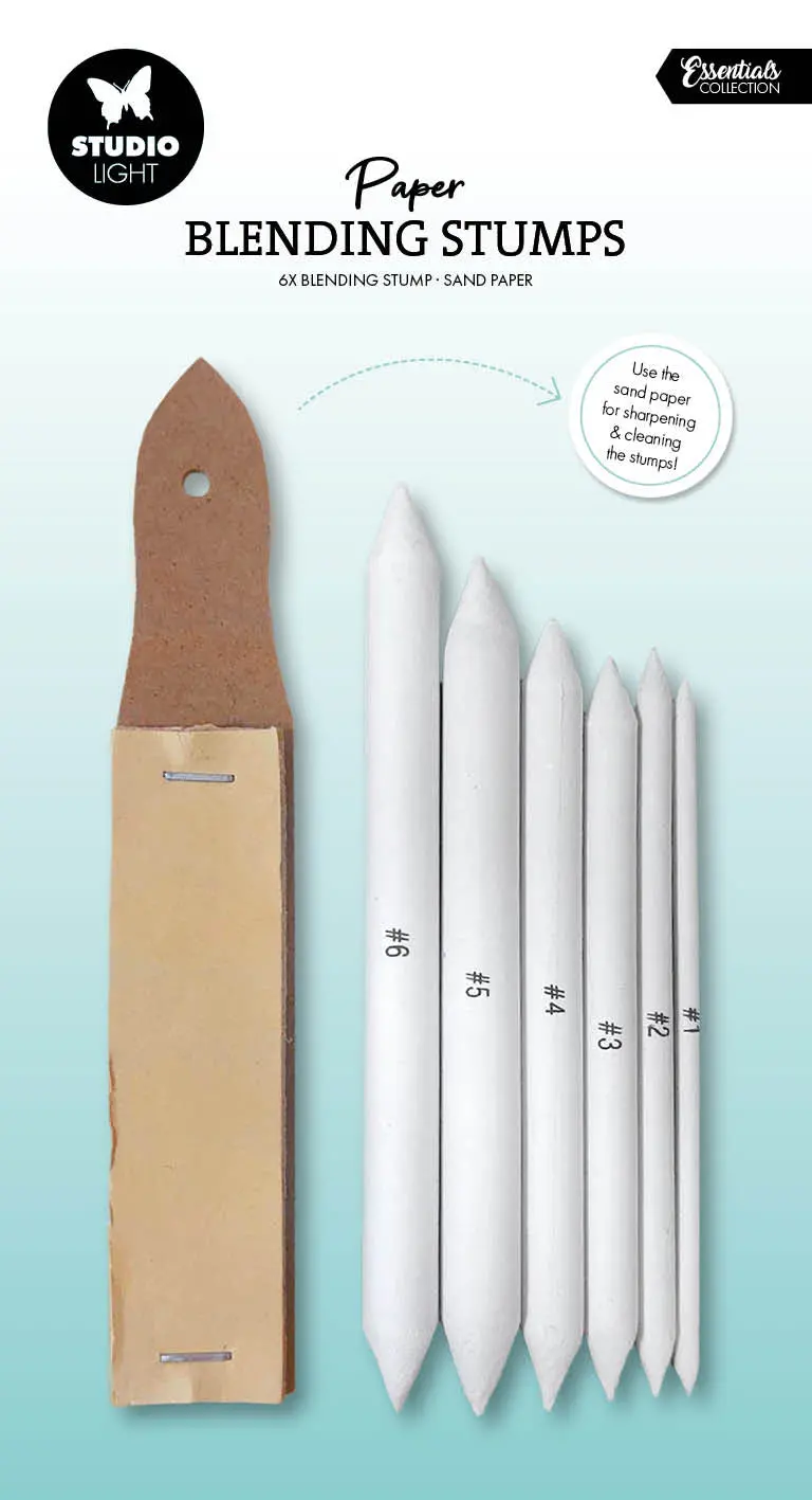 Sl Drawing Tools Paper Blending Stumps & Sand Paper Essentials 7 Pieces 1