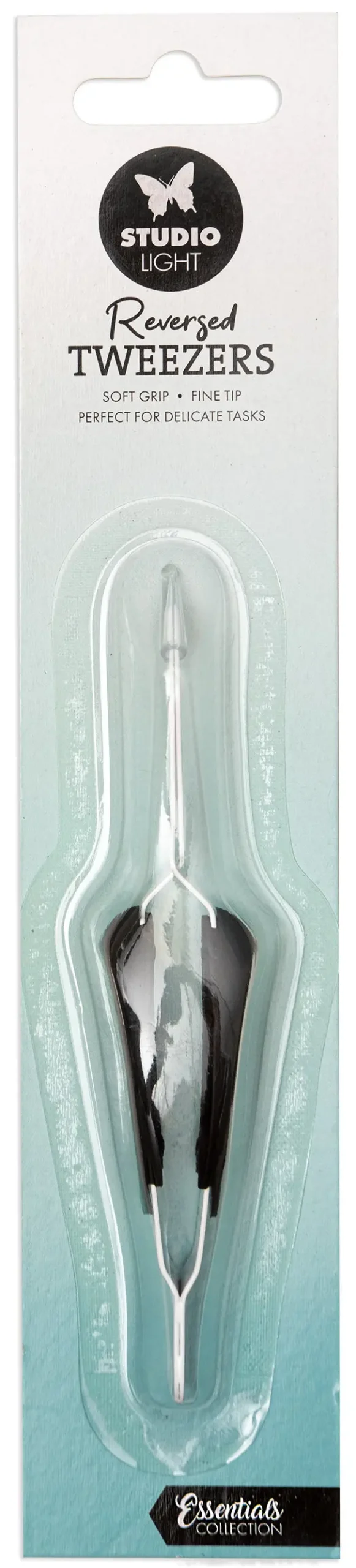 Sl Reversed Tweezers Soft Grip Fine Tip Essentials Tools 1 Pc 1