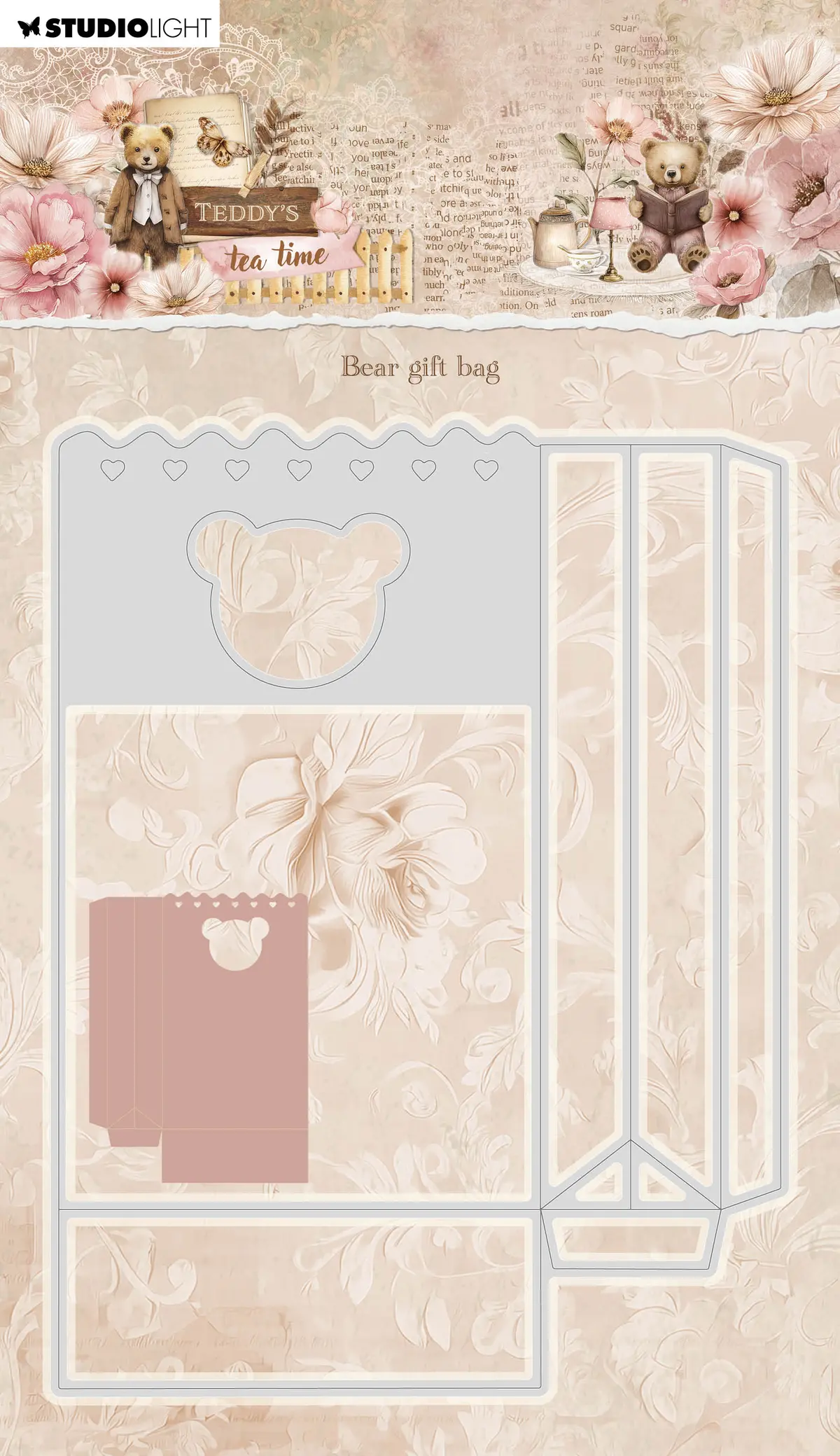 Sl Cutting Die Bear Gift Bag Teddy's Tea Time 1 Piece 1