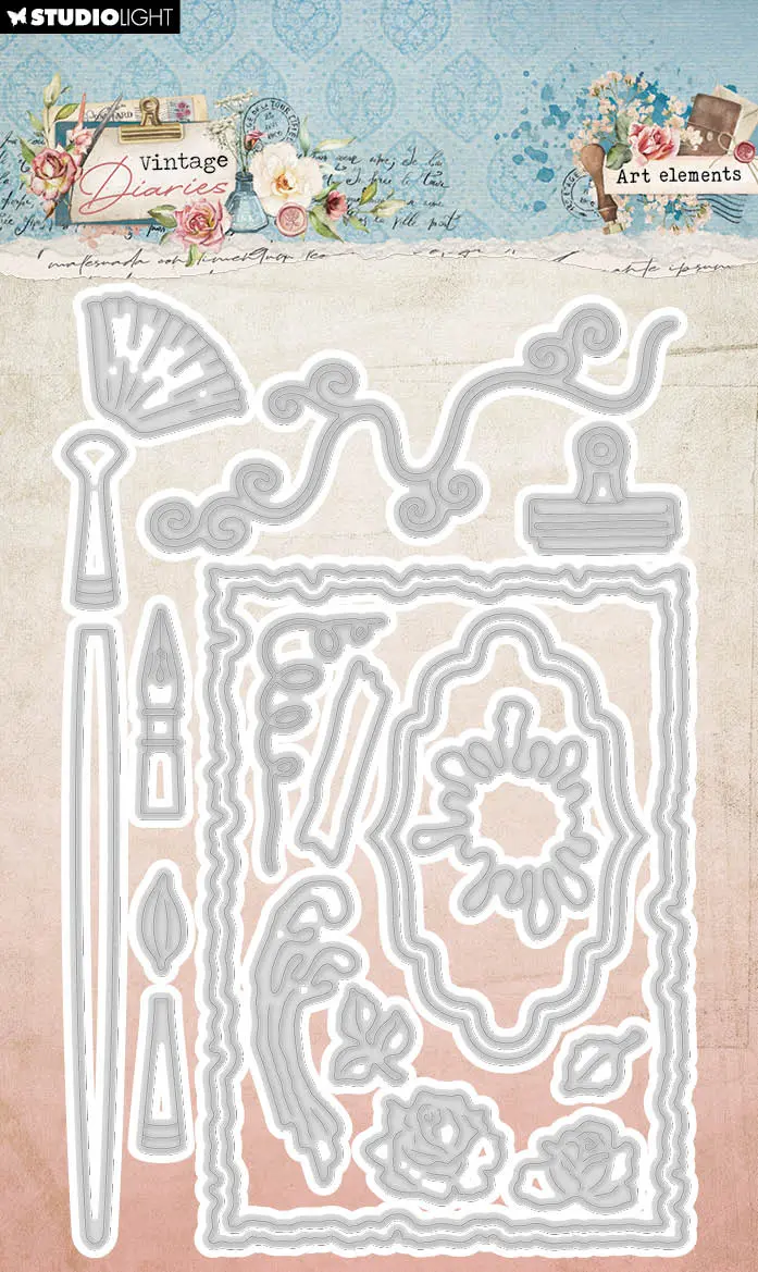 Sl Cutting Dies Art Elements Vintage Diaries 20 Pc 1