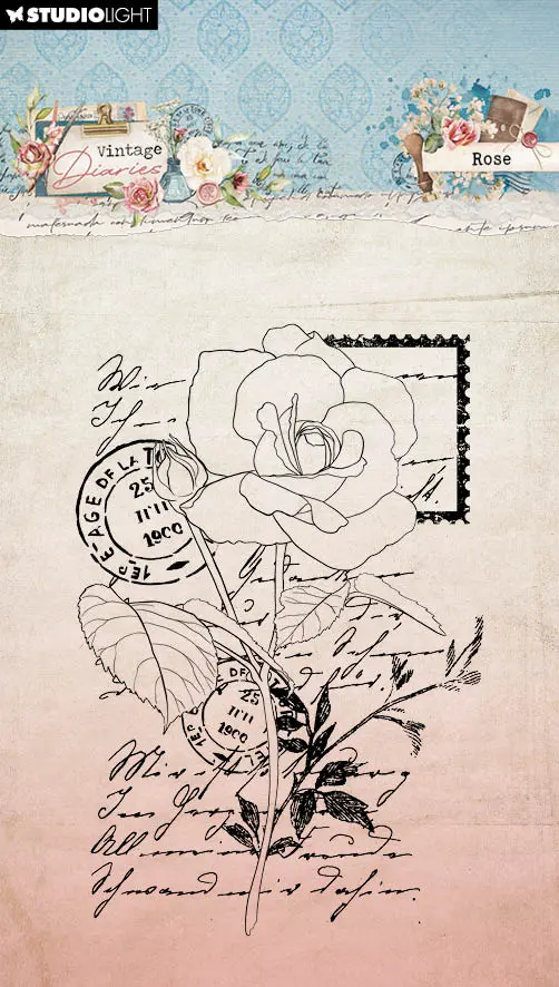 Sl Clear Stamps Rose Vintage Diaries 1 Pc 1