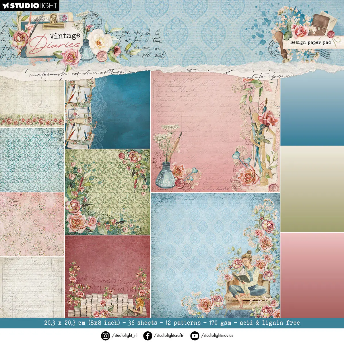 Sl Design Paper Pad Background Paper Vintage Diaries 36 Sh 1