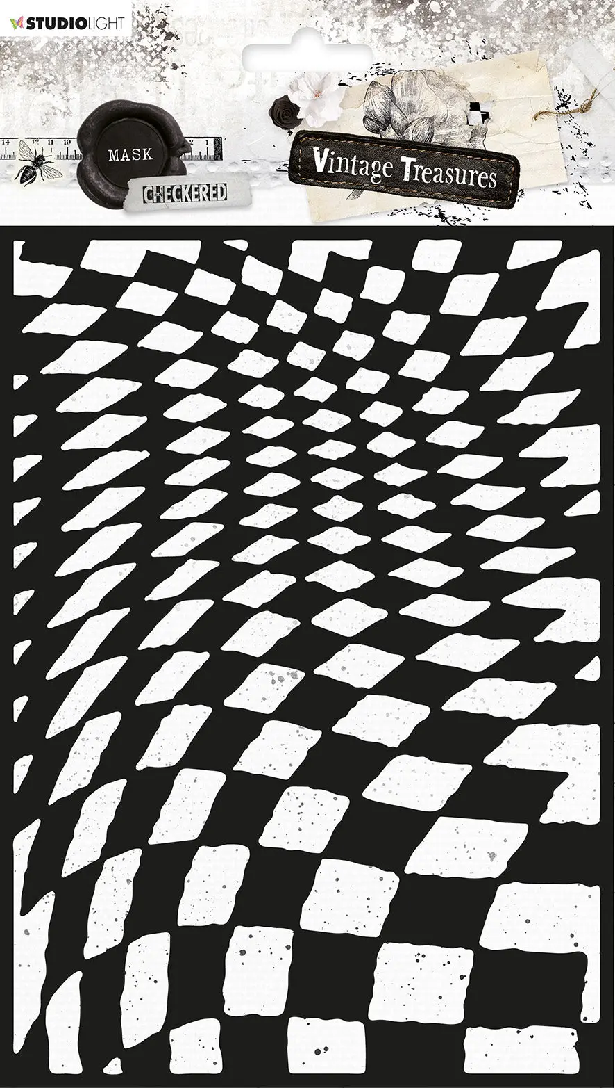Sl Mask Checkered Vintage Treasures 210X148x1mm 1 Pc Nr.117 1