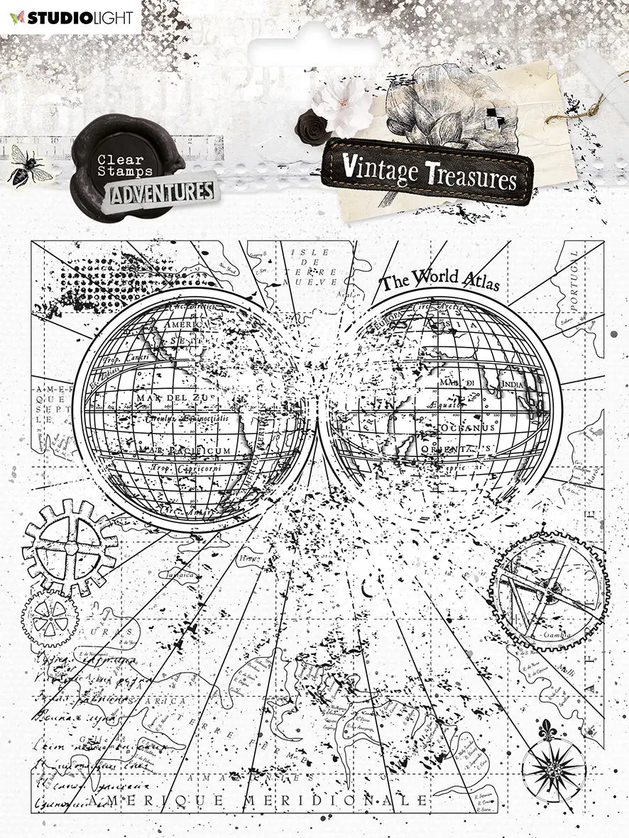 Sl Clear Stamp Background Adventures Vintage Treasures 140X140x4mm 1 Pc Nr.251 1