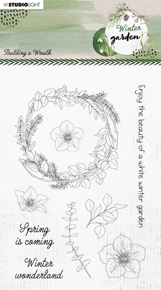 Sl Clear Stamp Building A Wreath Winter Garden 105X148x3mm 1 Pc Nr. 159 1