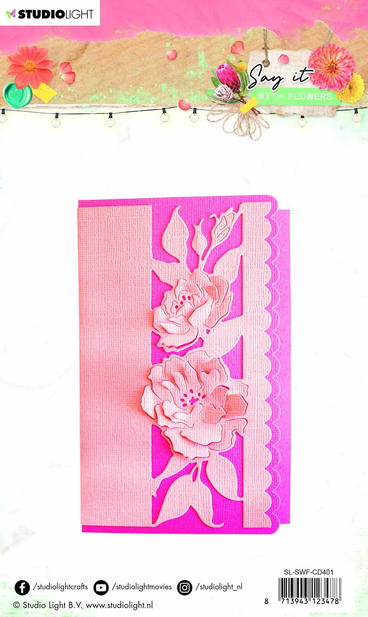 Cutting & Embossing Die Say It With Flowers 77X152mm Nr.401 2