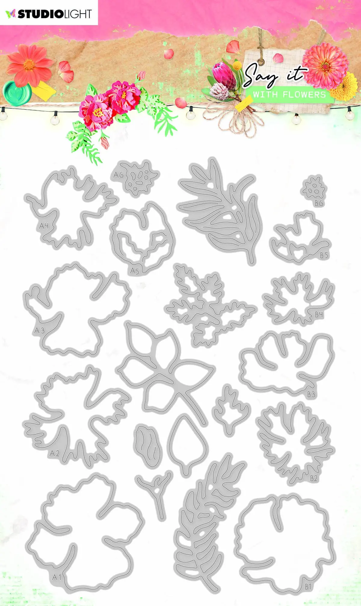 Cutting & Embossing Die Say It With Flowers 103X143mm Nr.402 1