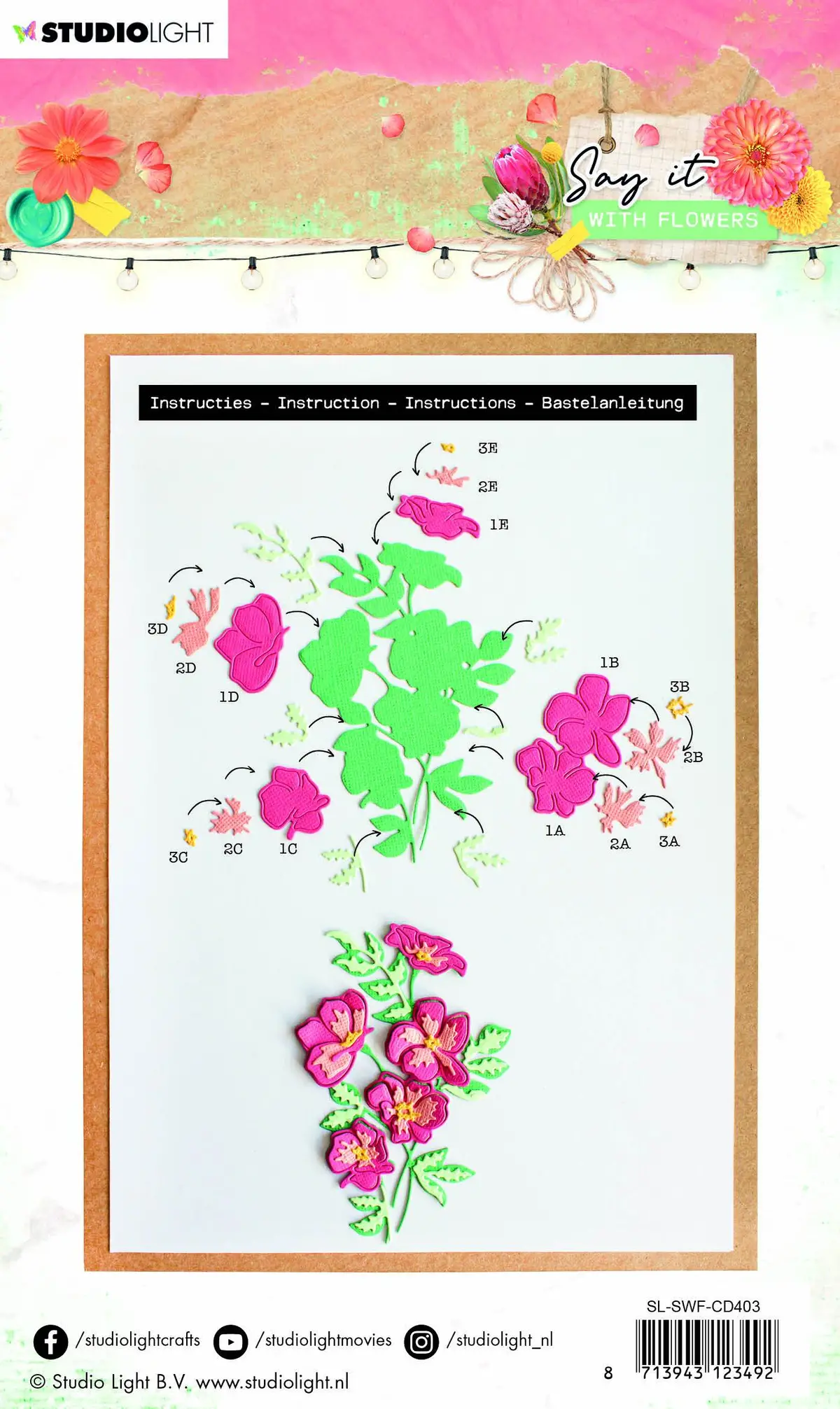 Cutting & Embossing Die Say It With Flowers 105X143mm Nr.403 2