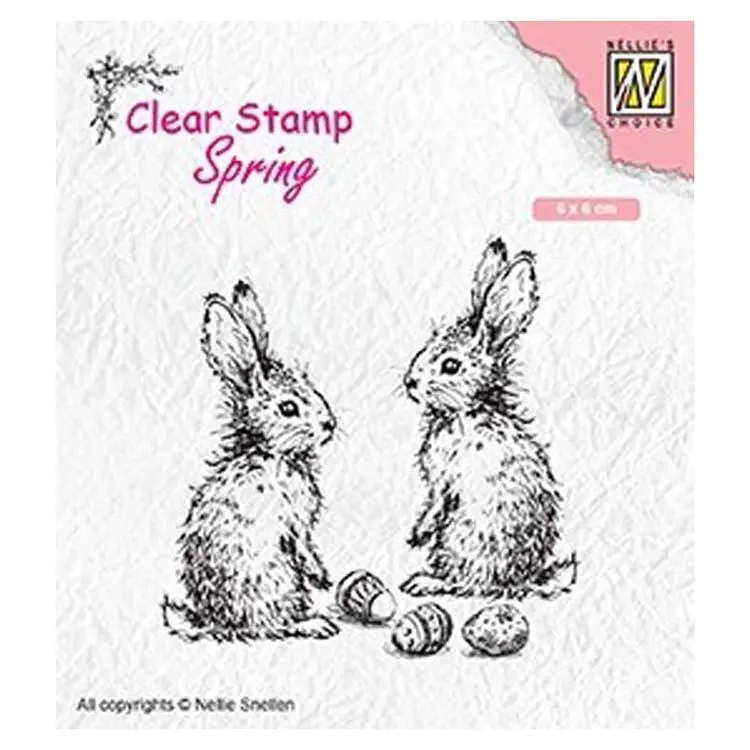 Nellie's Choice Clear Stamp Spring Two Hares 1