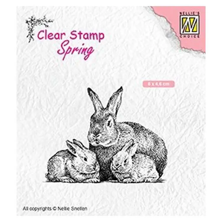 Nellie's Choice Clear Stamp Spring Rabbit Family 1
