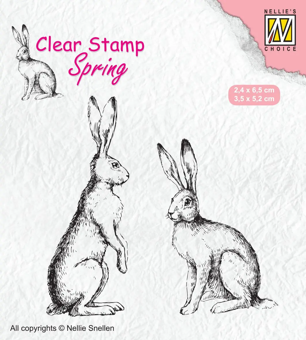 Clear Stamp Spring Two Hares 2 1
