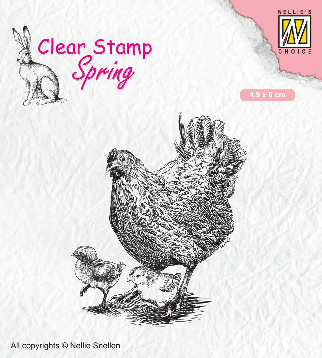 Clear Stamp Spring Mother Hen With Chicks 1