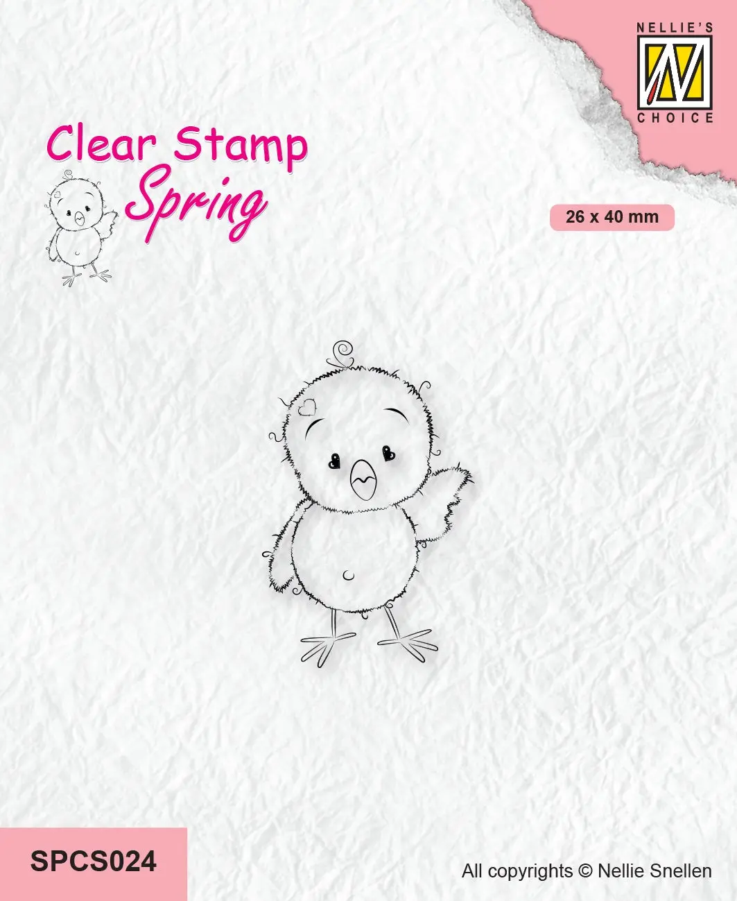 Nellie's Choice Clear Stamp Spring - Chickie Series Hi There 1