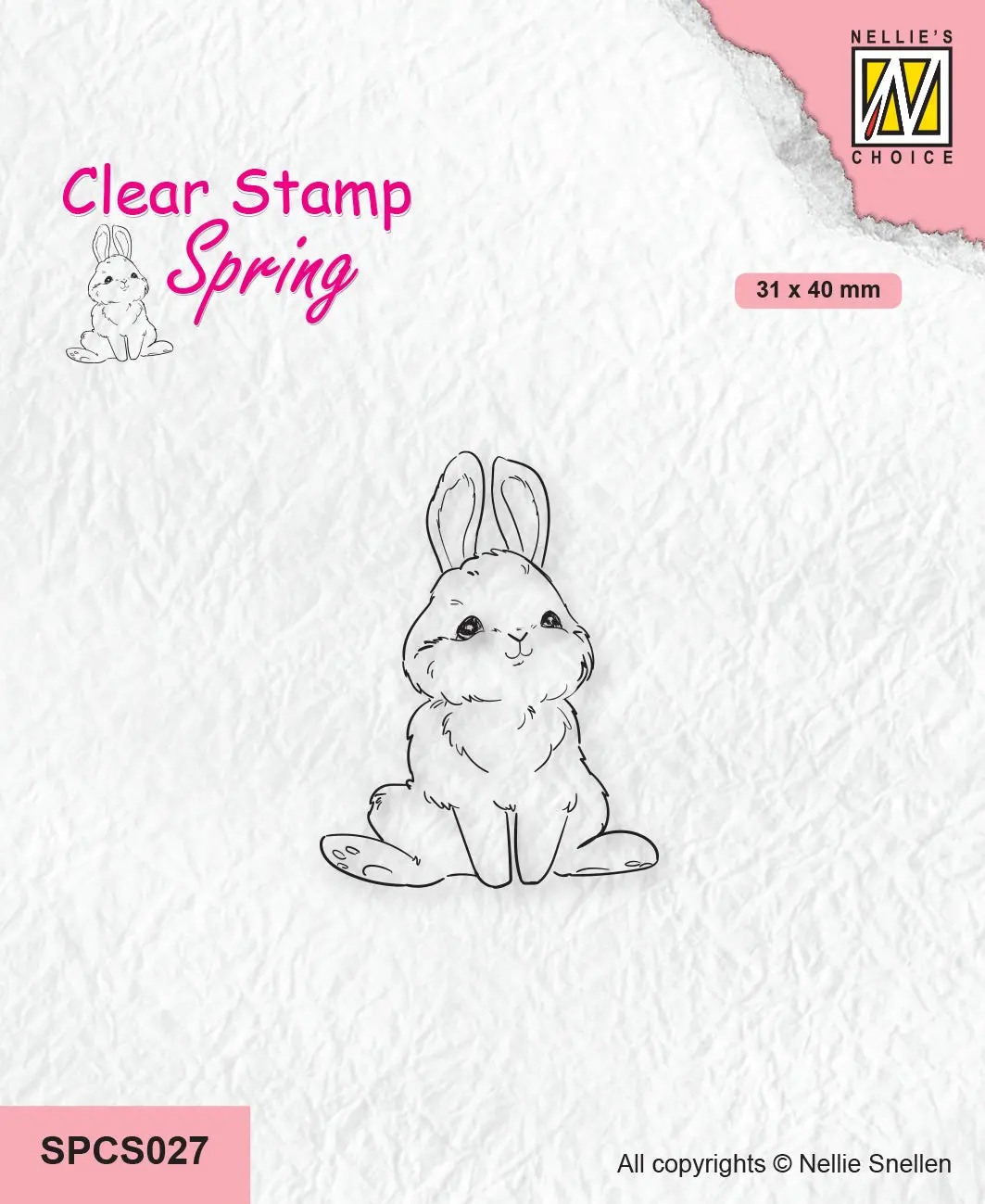 Nellie's Choice Clear Stamp Spring - Cute Rabbit-2 1