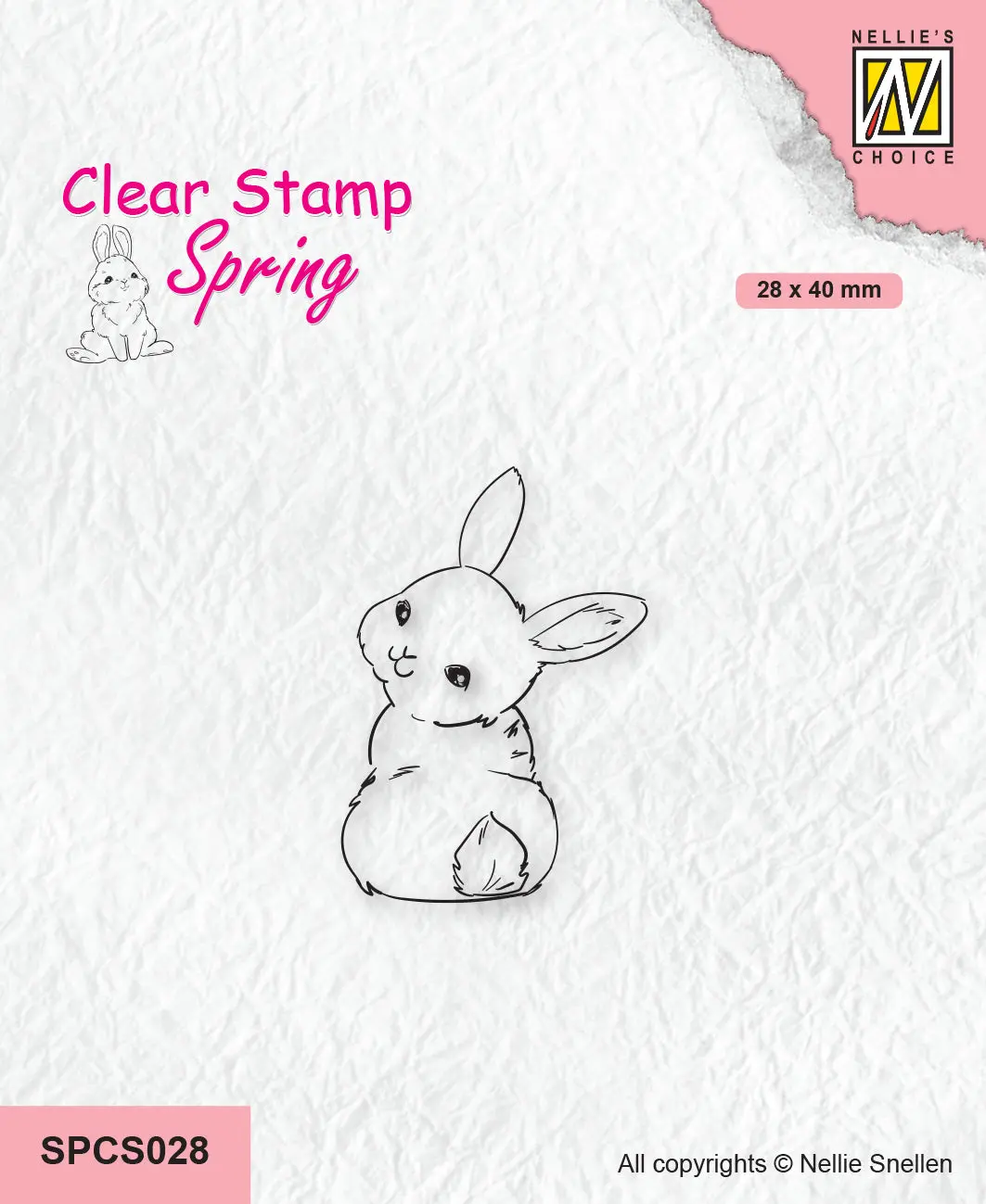Nellie's Choice Clear Stamp Spring - Cute Rabbit-3 1