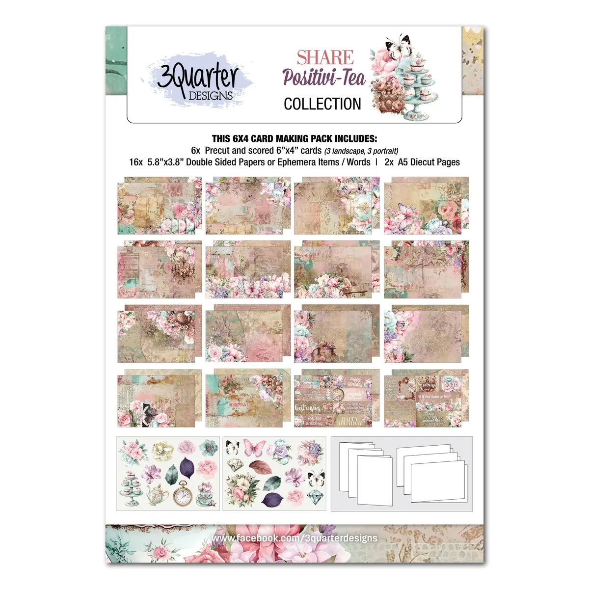 3Quarter Designs Positivi-Tea 6X4 Card Pack 1